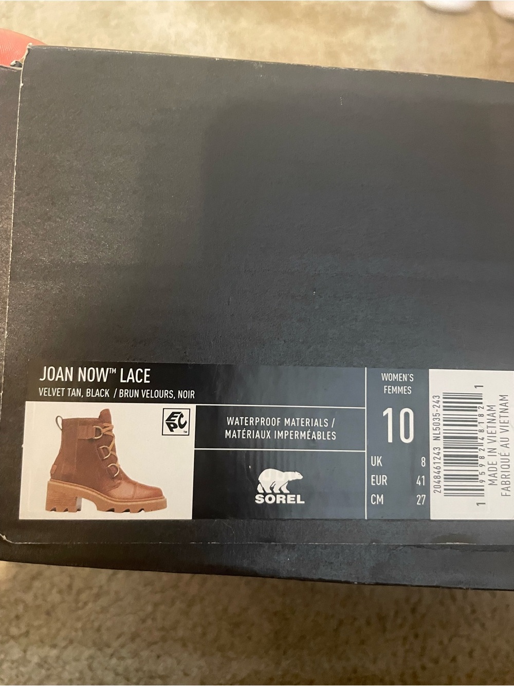 Sorel Joan Now Lace Women's Ankle Boots in Velvet Tan and Black